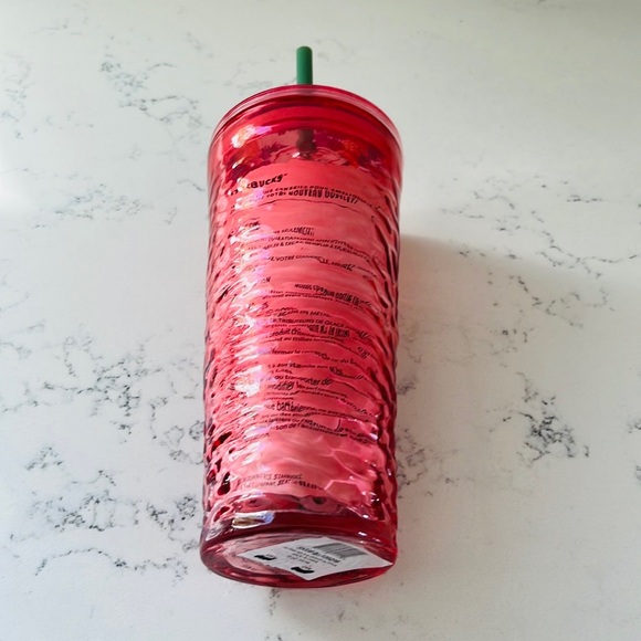 Starbucks Hammered Begonia Pink Rippled Glass - Picture 8 of 9